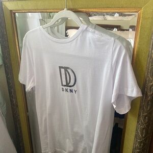 DKNY White Tee Shirt W/Sliver Logo